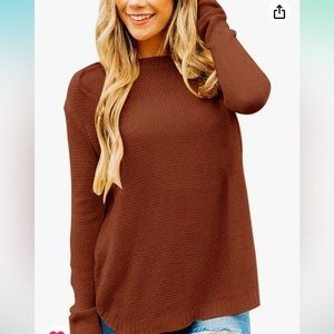 Oversized Crew Neck Knit Sweater Size M